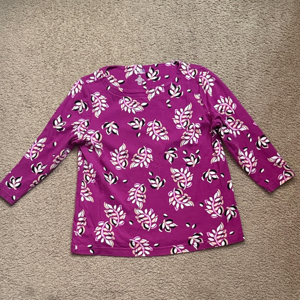Croft & Barrow Purple Floral Blouse